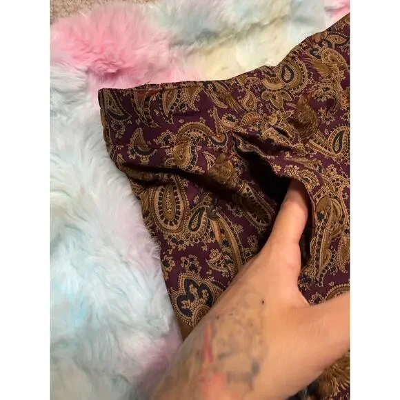 Vintage Alexander Campbell Rayon Paisley Bird Skirt 8 - Picture 5 of 10